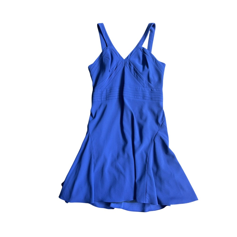 ZAC Zac Posen Fit & Flare Cocktail Mini Dress Quiet Luxury Portrait Blue 12 NWT